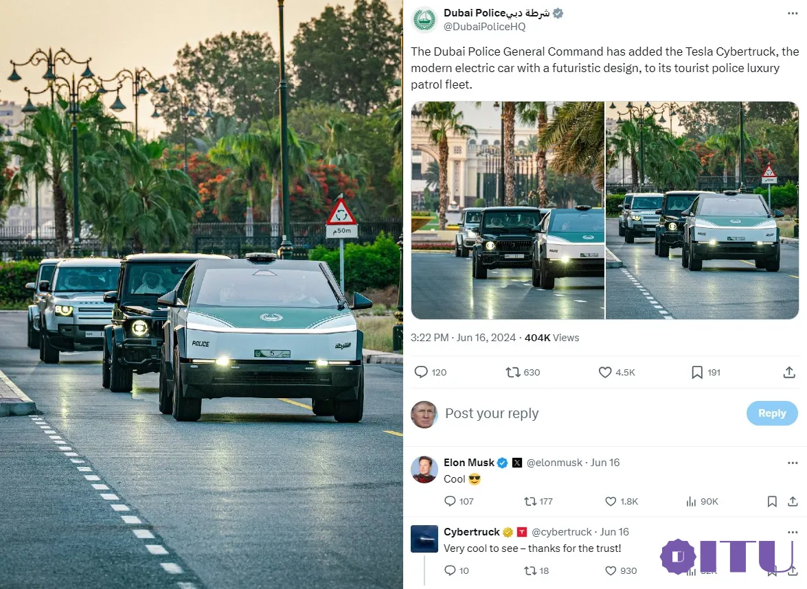 police, dubai, dubai police, tesla, cybertruck, tesla cybertruck, elon musk, audi, rs q8, alfa romeo, stelvio, giulia, quadrifoglio anh 2